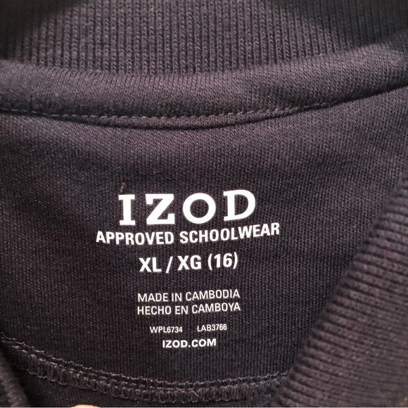 Izod Approved Schoolwear Golf Uniform Short Sleeve Girls Polo Navy XL (16) - Picture 5 of 16